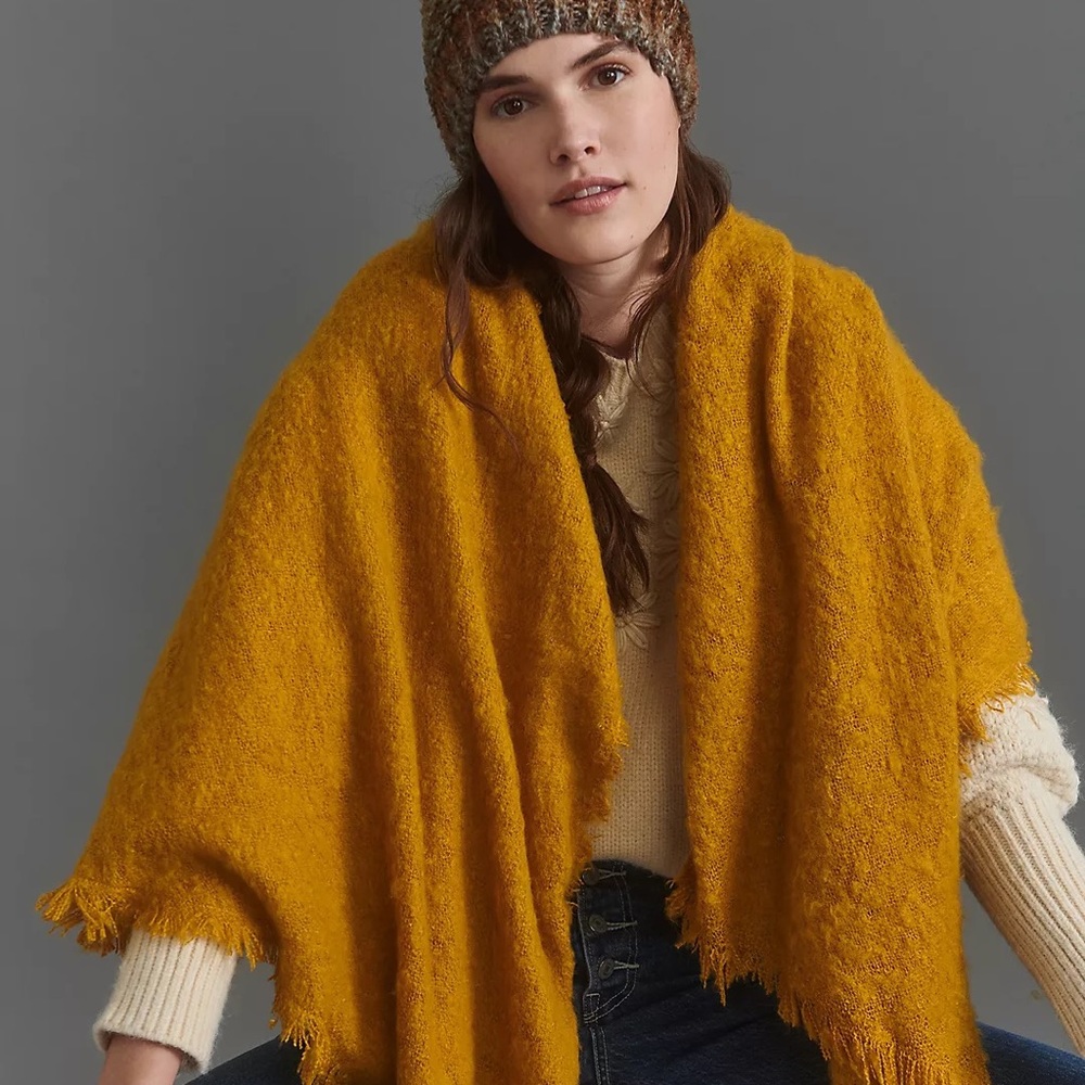 Anthropologie Yellow Joyeux Boucle Scarf